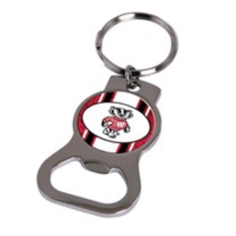 Wisconsin Badgers Beer Bottle Opener Keychain Bucky